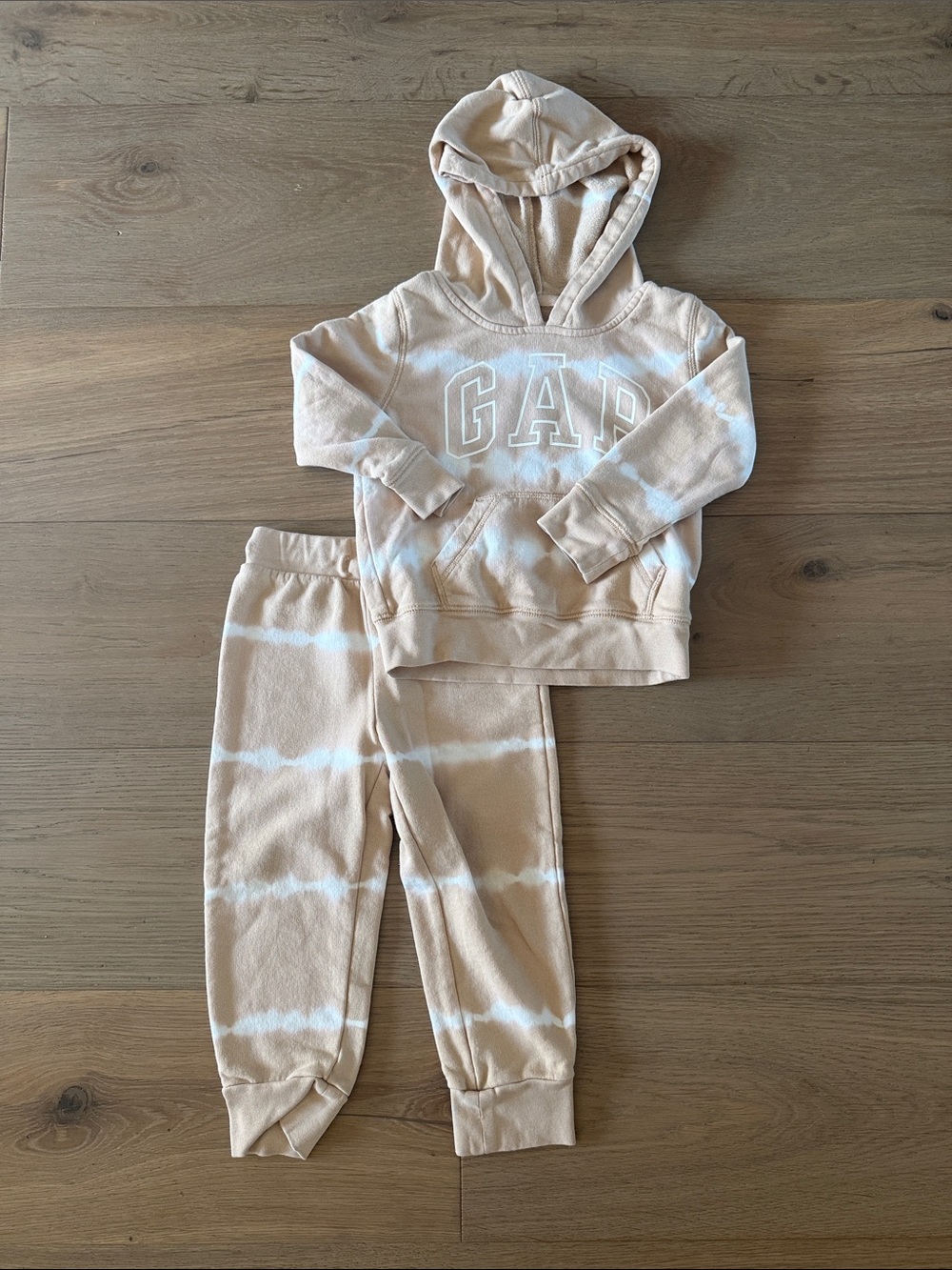Gap Kids Beige Tie-Dye Hoodie & Jogger Set